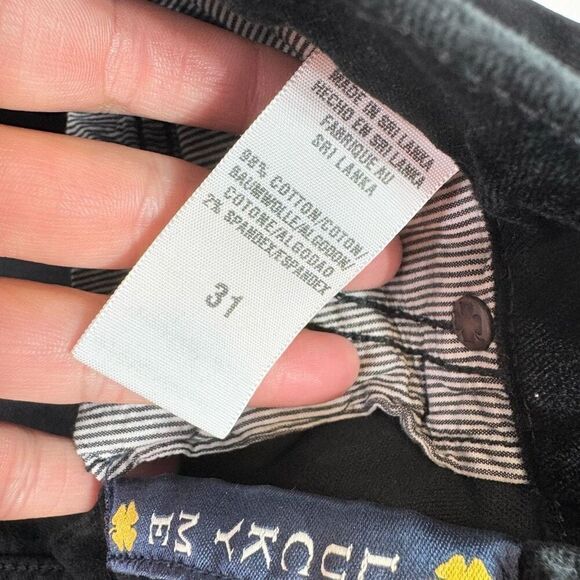 Lucky Brand Pants Womens 31 Velvet Velour Black Jeans Straight Retro - Picture 5 of 8